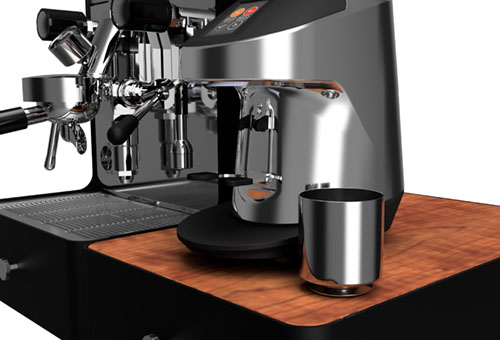 La Scala Nemo Q/E Coffee Grinder Silver with Coffee Machine and Drawer