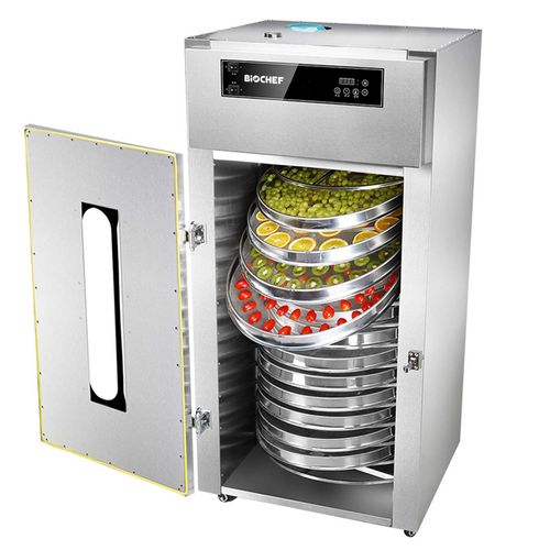 BioChef Commercial Rotating 15T Food Dehydrator Open With Food